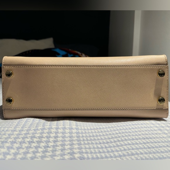 MICHAEL KORS HAMILTON LEATHER EW KHAKI CHAIN SATCHEL CROSSBODY HANDBAG - Picture 4 of 11